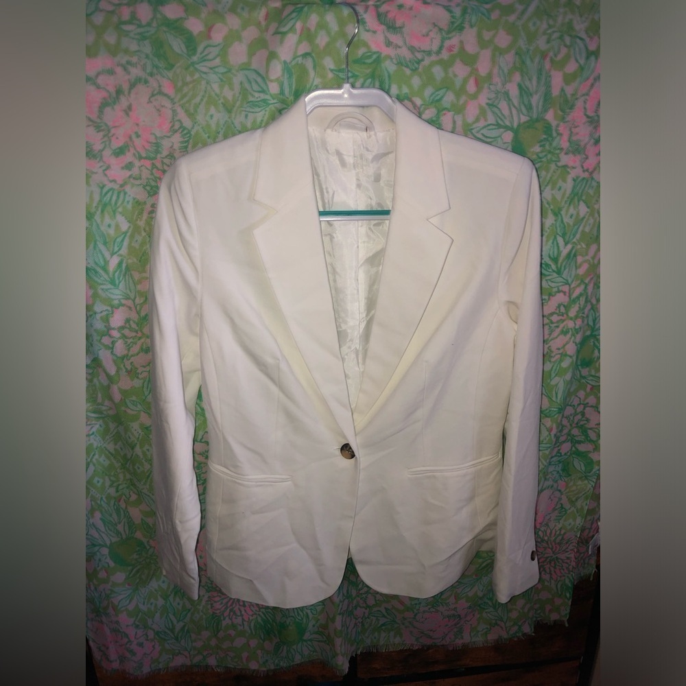Classic Women's White Single-Button Blazer NWOT size 8 - Picture 4 of 16